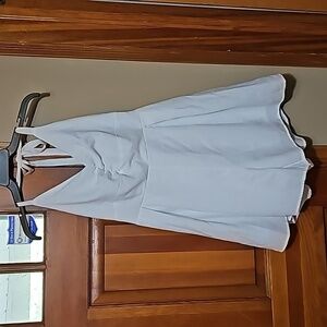 Used Excellent Condition Ashley Stewart White Halter Romper Side Zipper.